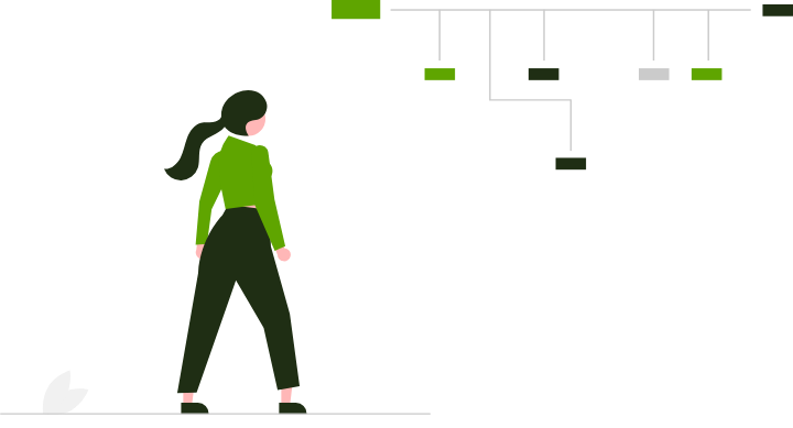 大手企業への転職を目指すキャリアのイラスト