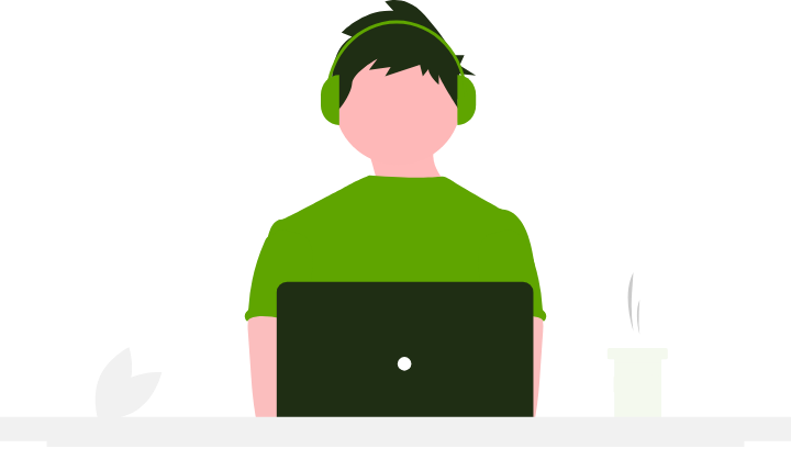 ポートフォリオのコードを書くイラスト